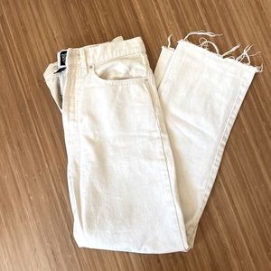 CREAM STRAIGHT LEG JEANS